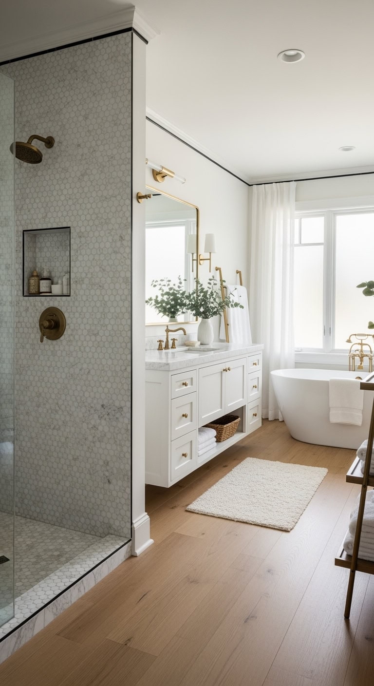 penny round marble tile combinations