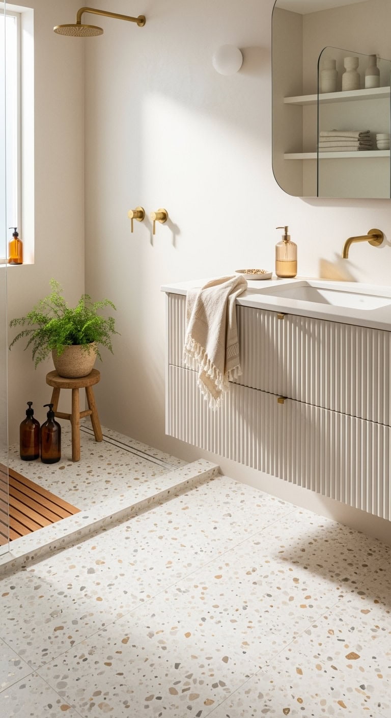playful sophisticated cream terrazzo floors