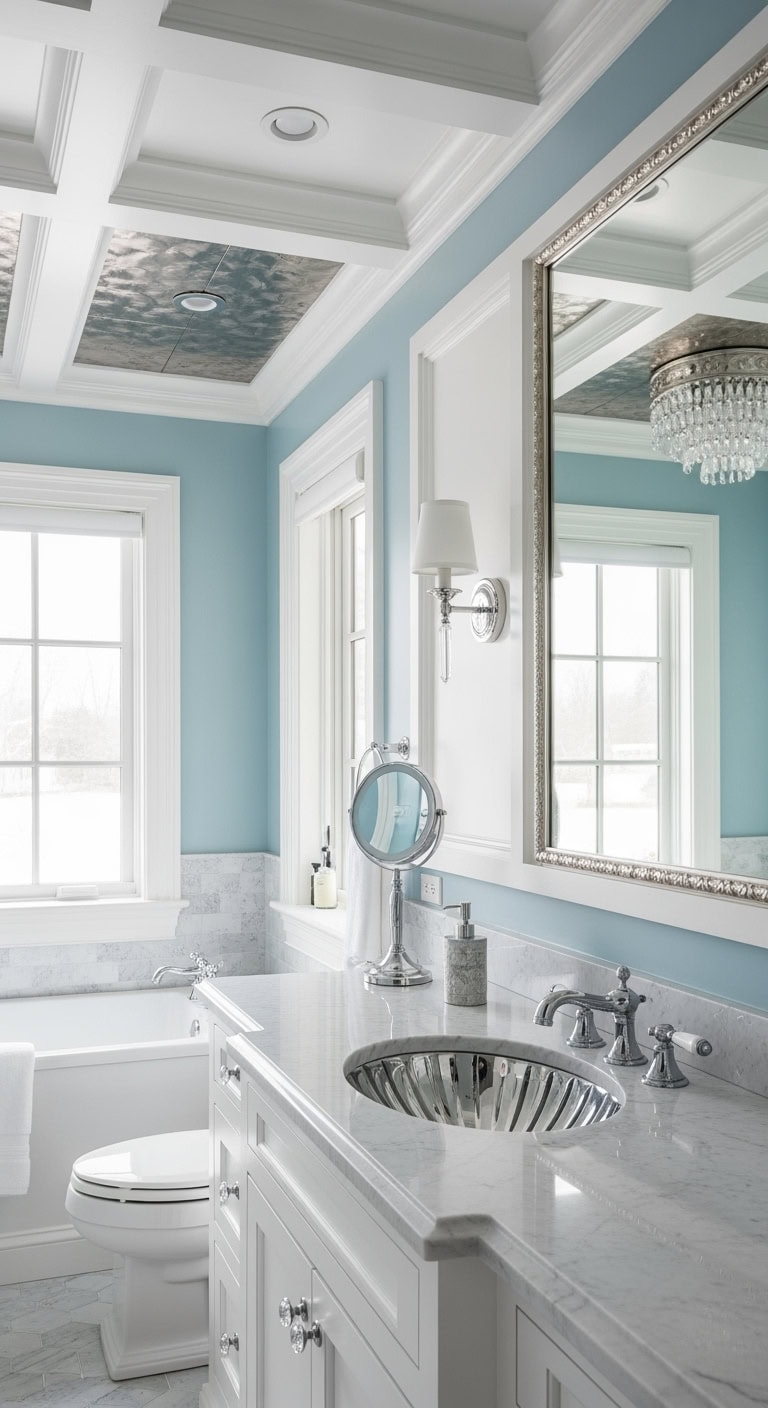 powder blue bathroom decor
