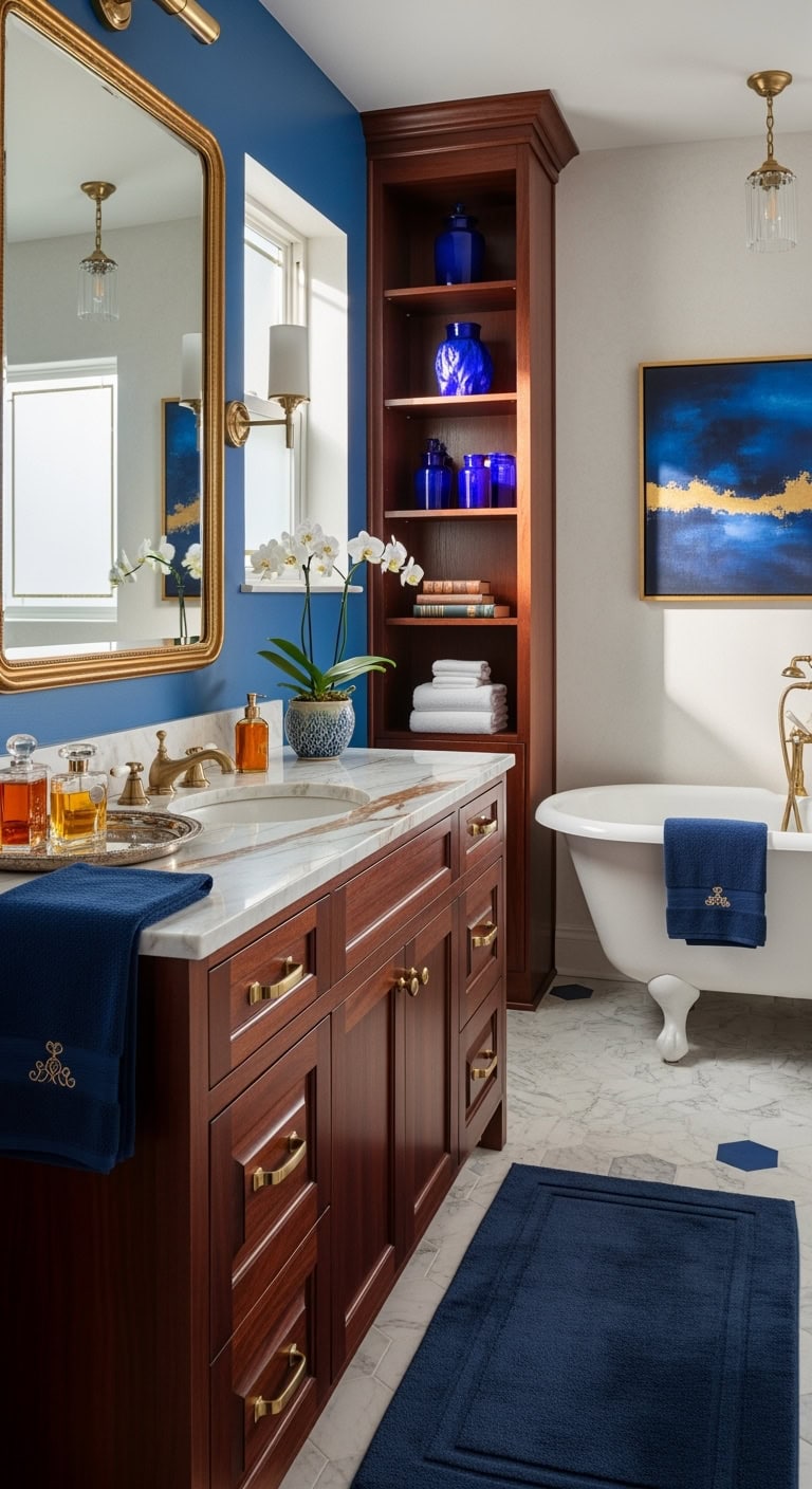 regal refined sophisticated bathroom aesthetic