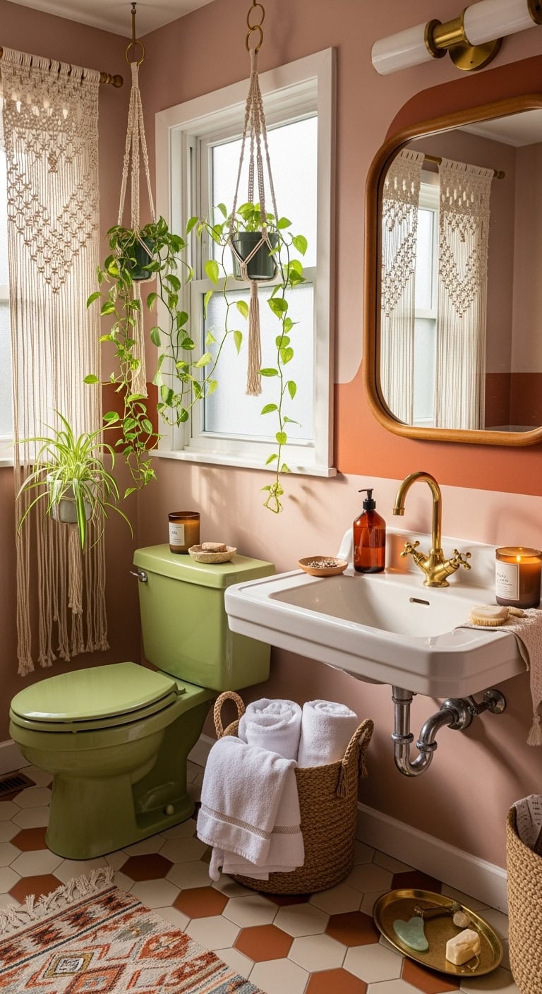 retro avocado bathroom design revival