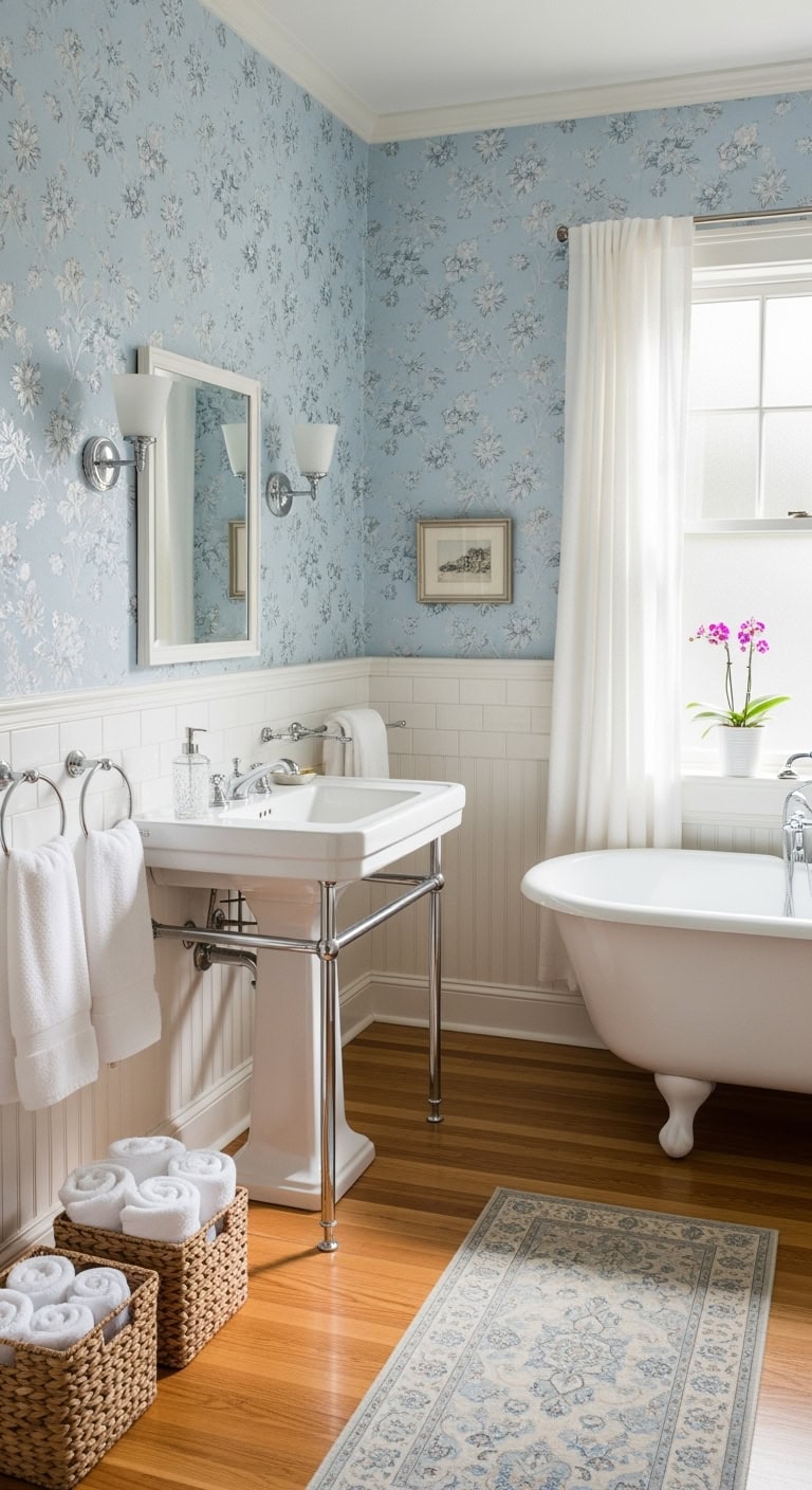 romantic floral bathroom oasis