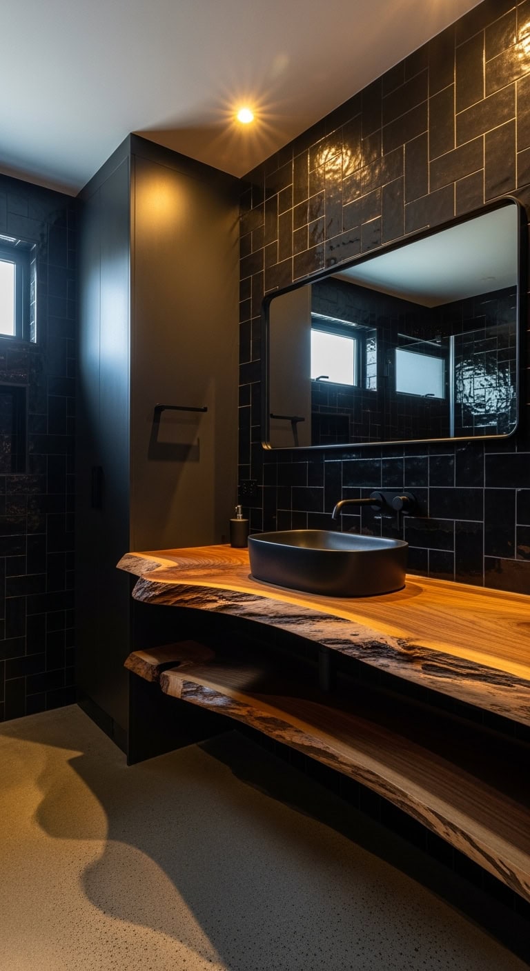 rustic luxury bathroom statement piece