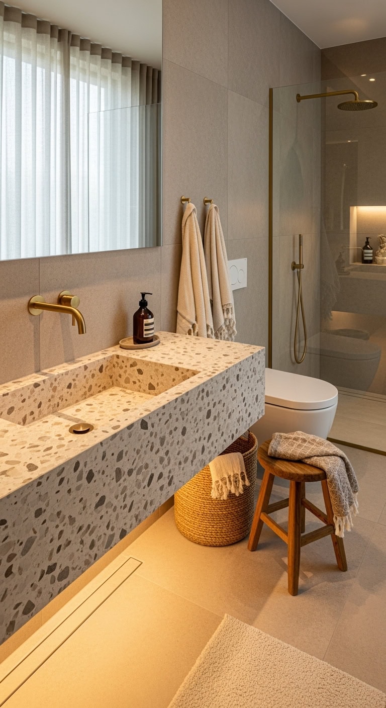 seamless minimalist luxurious bathroom design