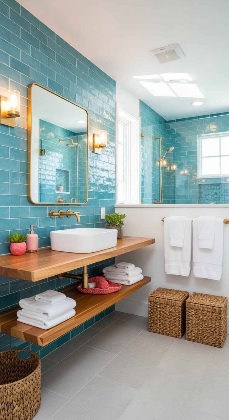 serene coastal spa like aqua bathroom retreat