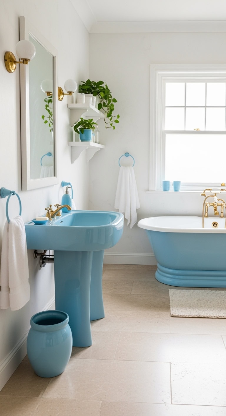 serene sculptural soft blue ceramics