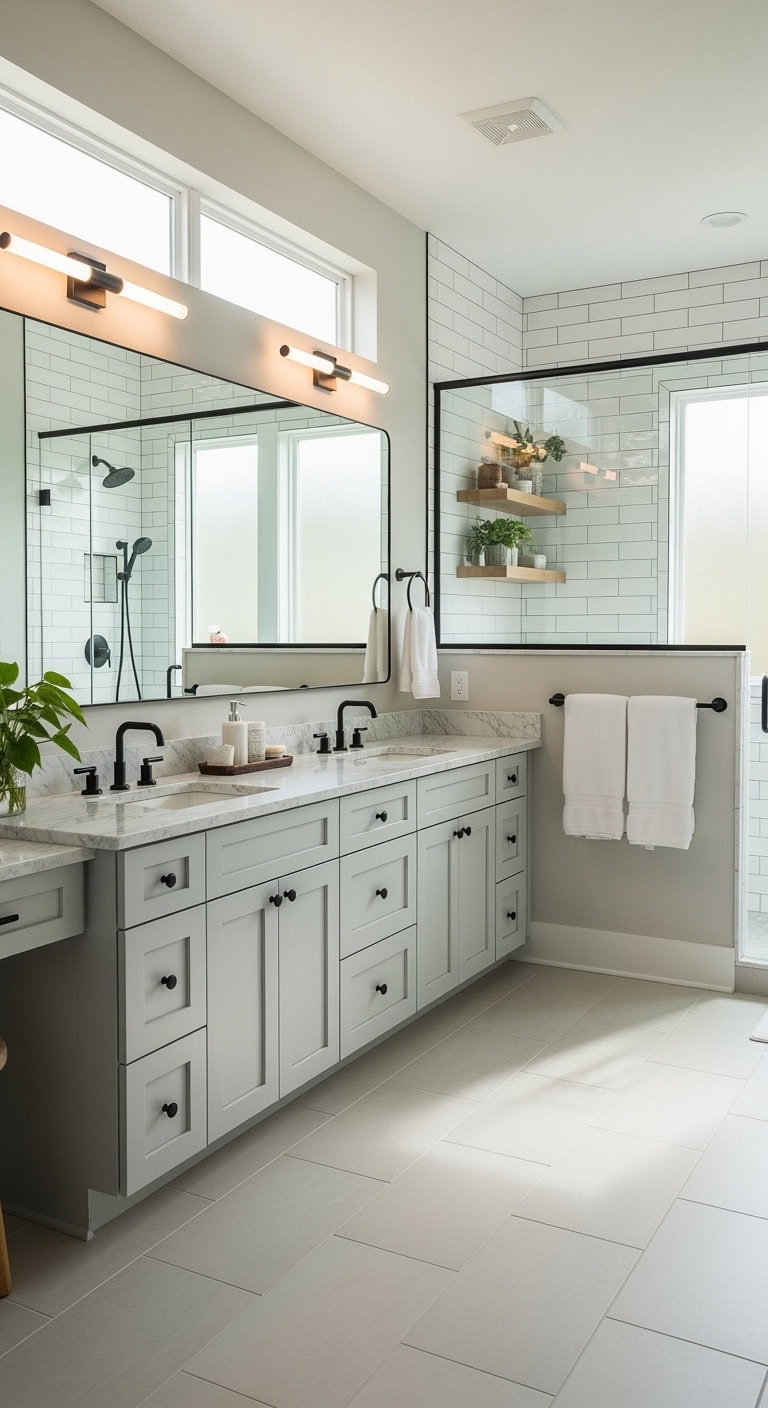 sleek modern bathroom hardware transformation