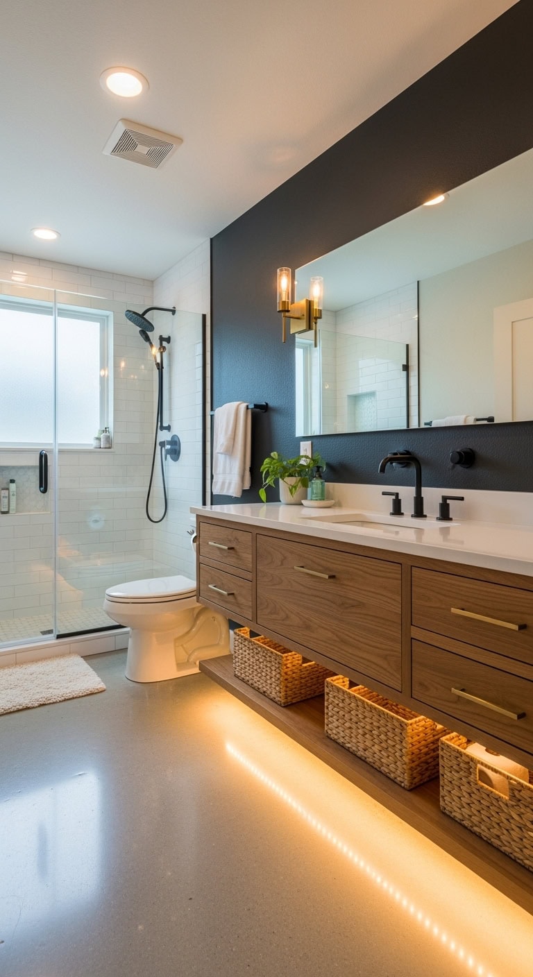 sleek modern luxurious floating vanity