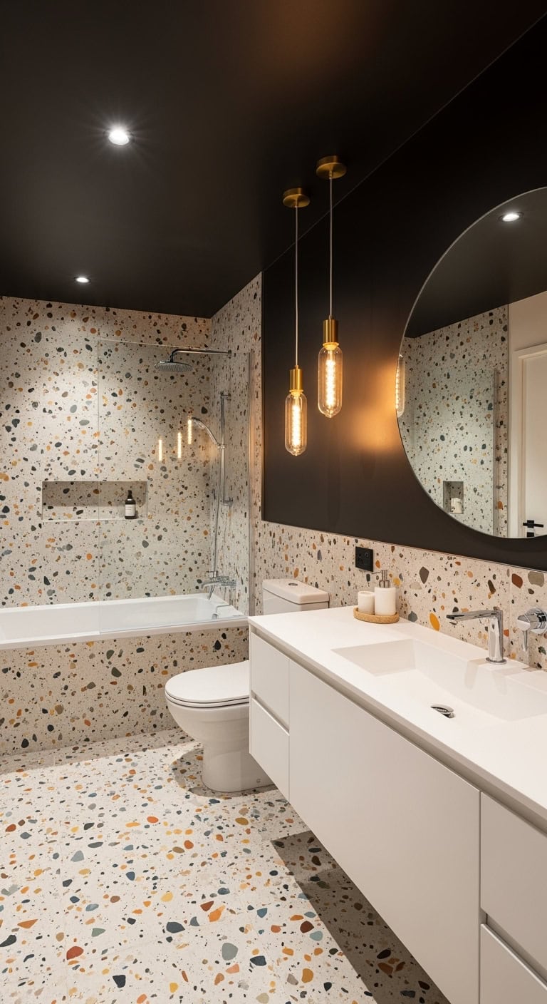sleek monochromatic bathroom design