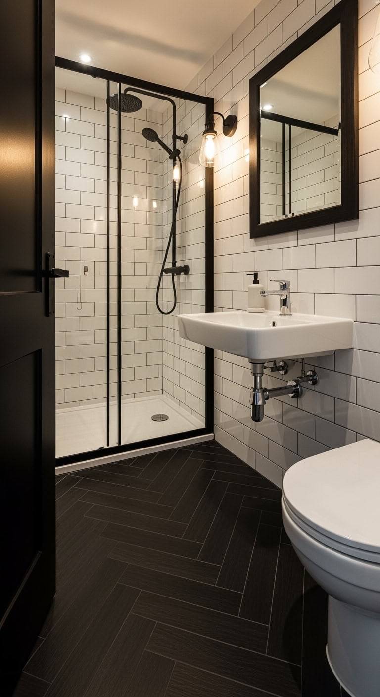 small black bathroom items