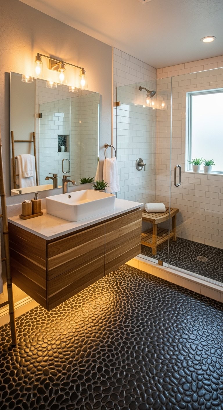 smooth luxurious natural spa bathroom