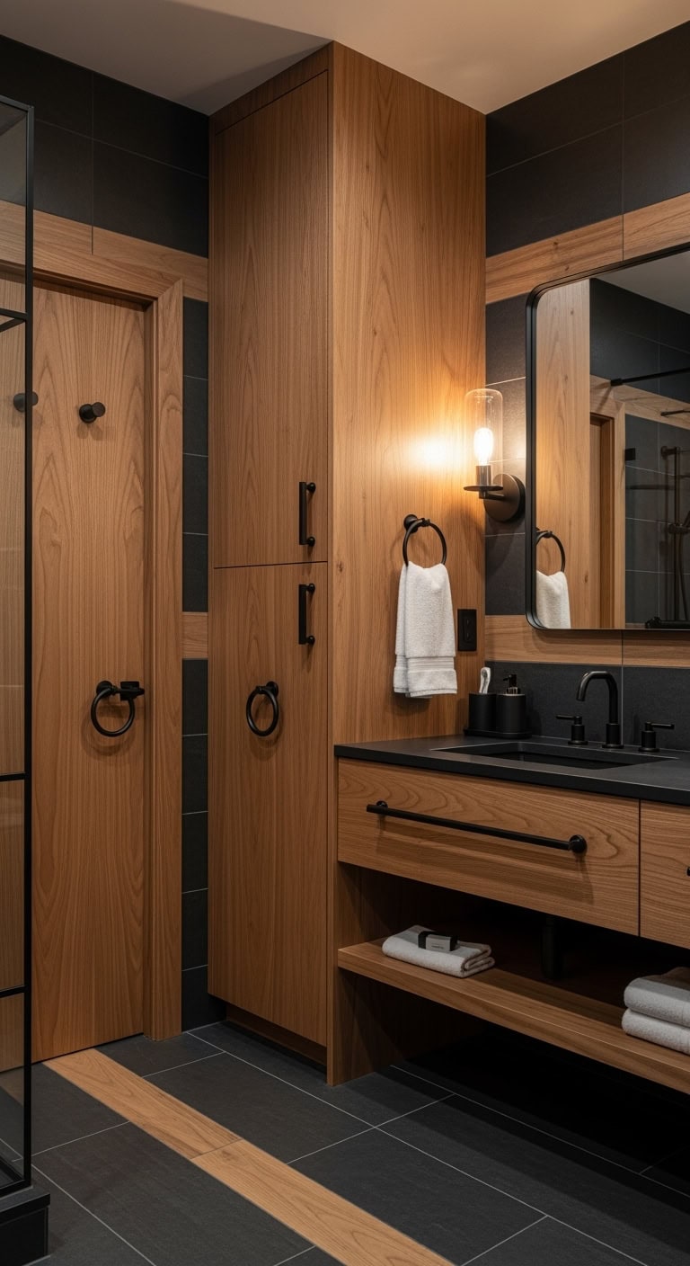 sophisticated bathroom door hardware details