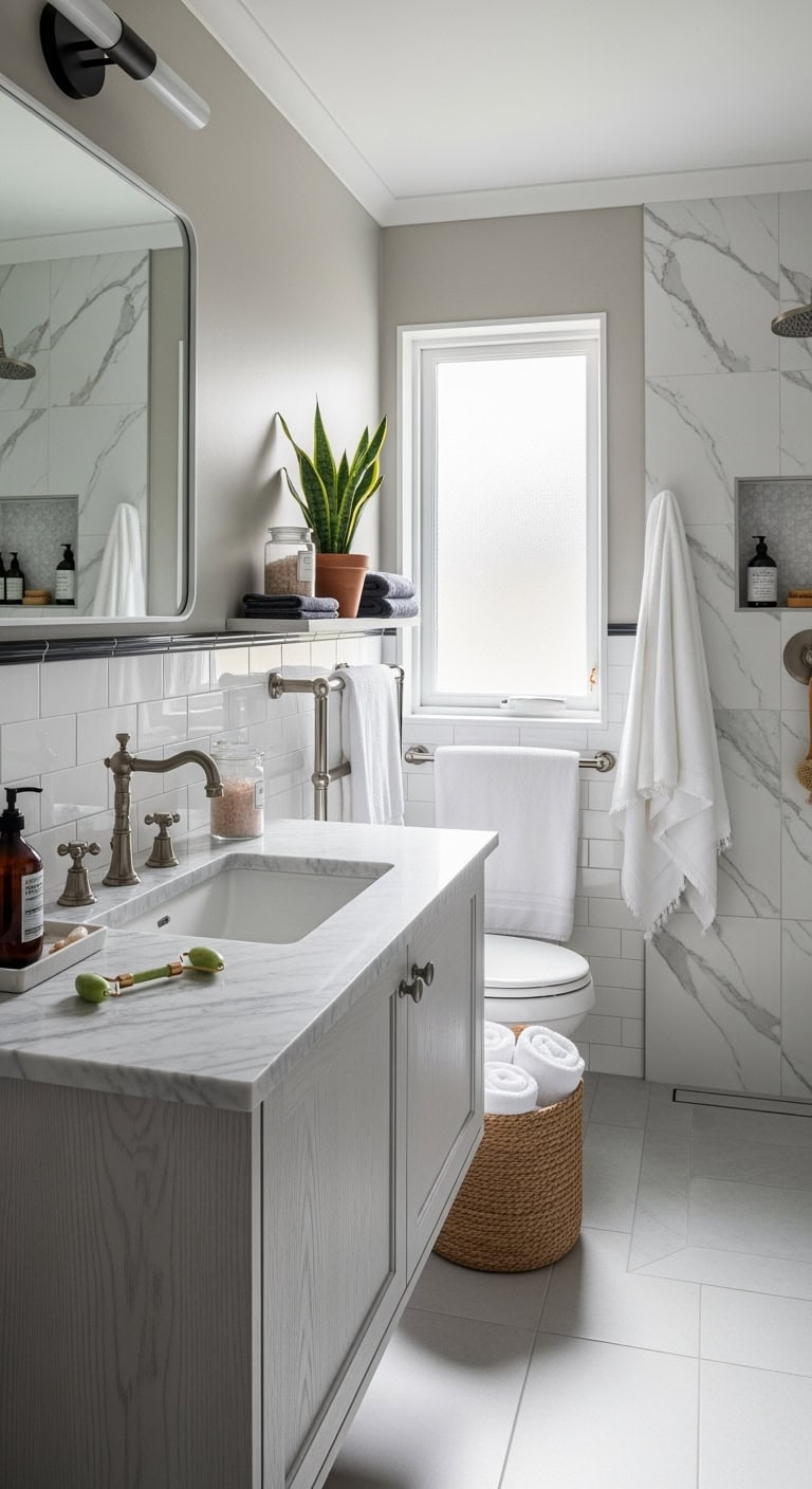 sophisticated confident elegant monochrome bathrooms