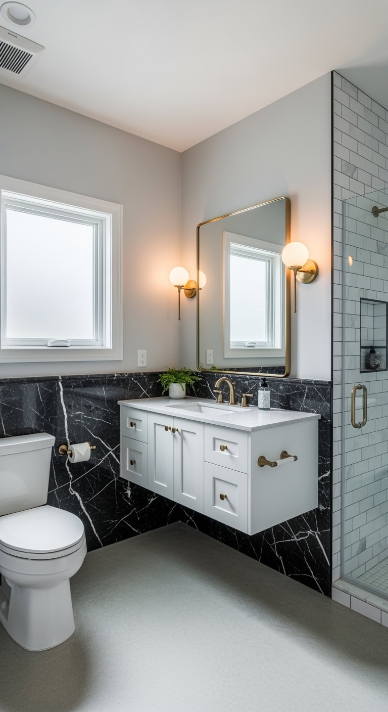 sophisticated luxury marble wainscoting design