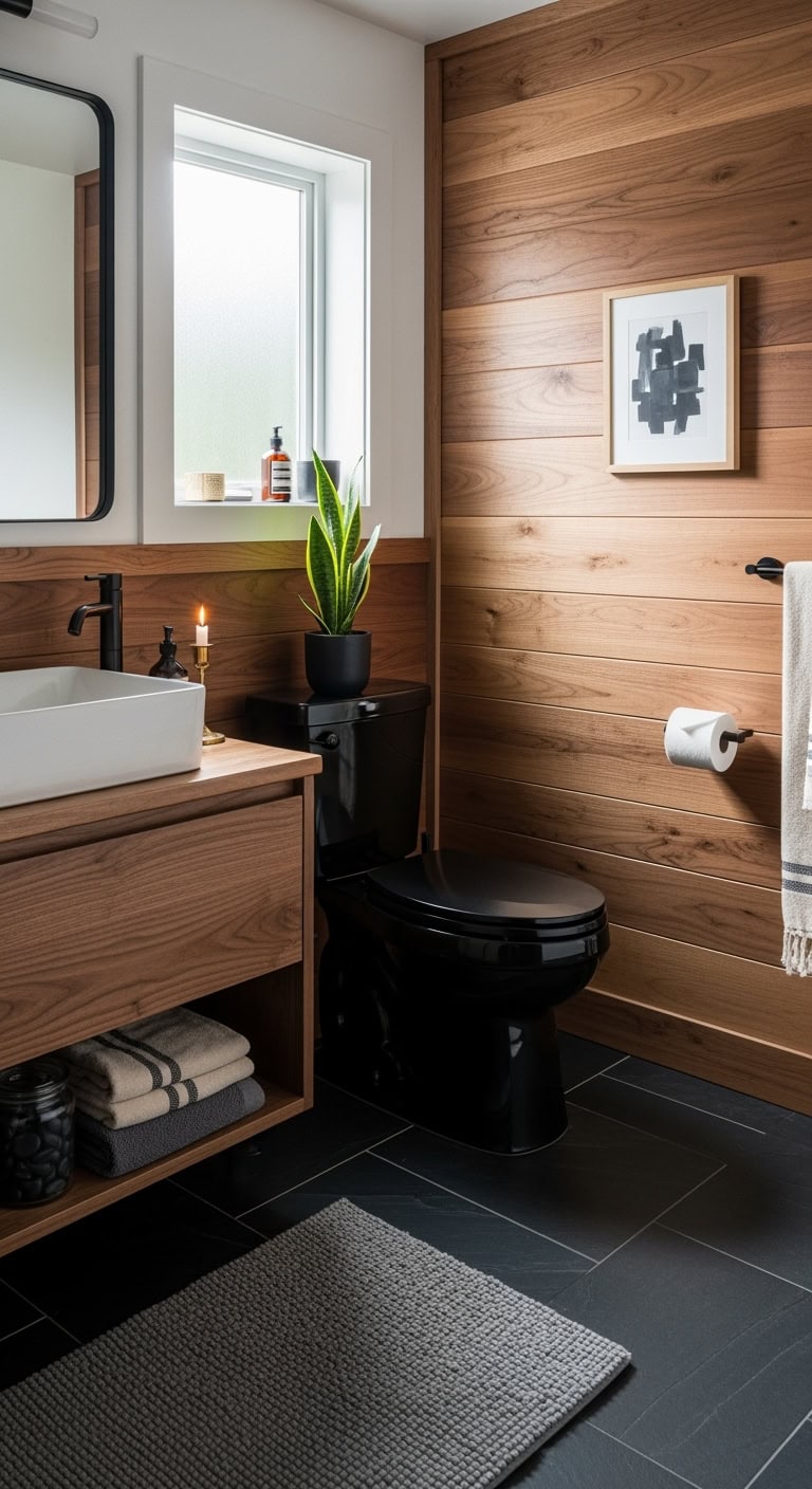 sophisticated monochrome bathroom design statement