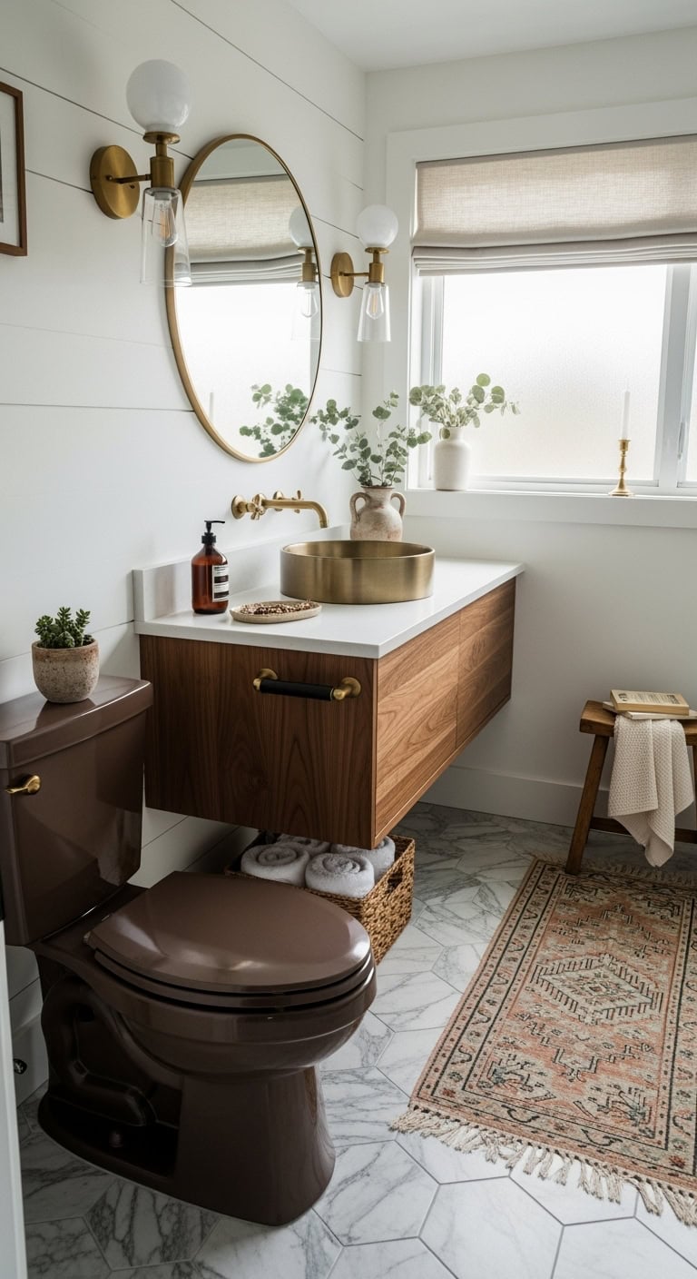 sophisticated moody brown toilet trend