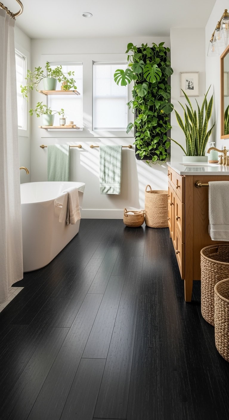 sophisticated sustainable bamboo bathroom sanctuary