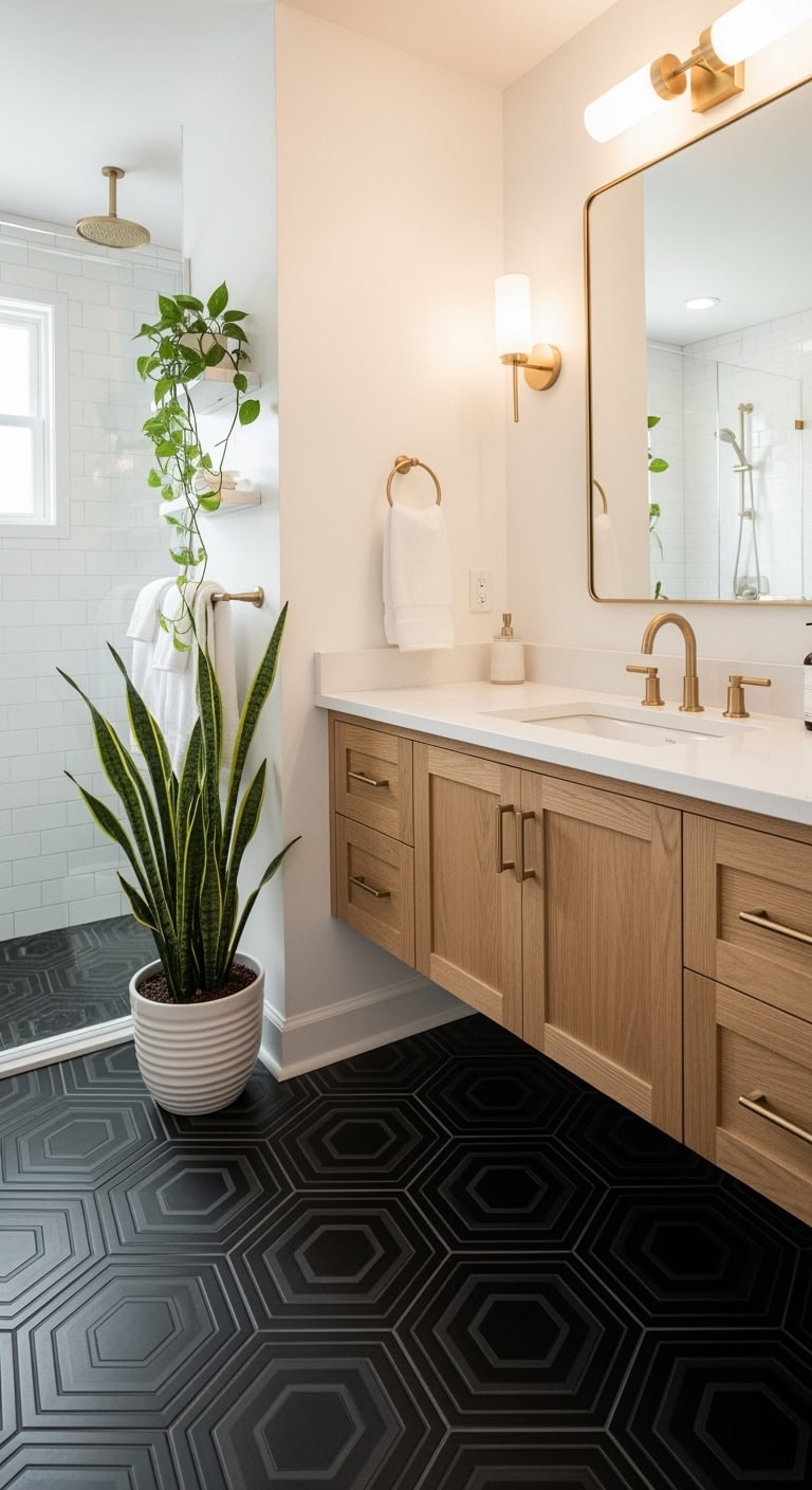 striking modern retro geometric cement tiles