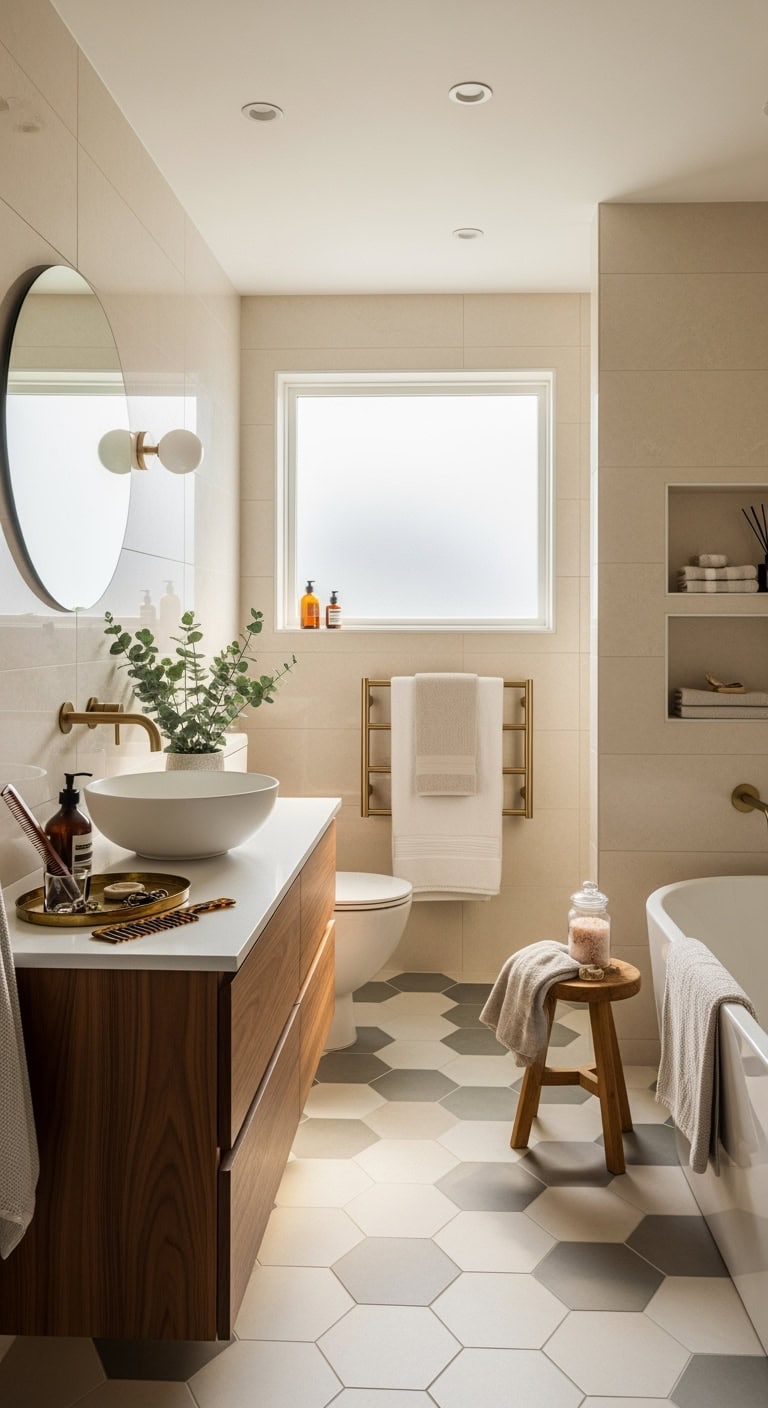 stylish bathroom border tile trim
