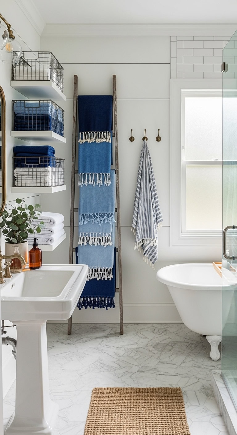 stylish versatile layered bathroom display