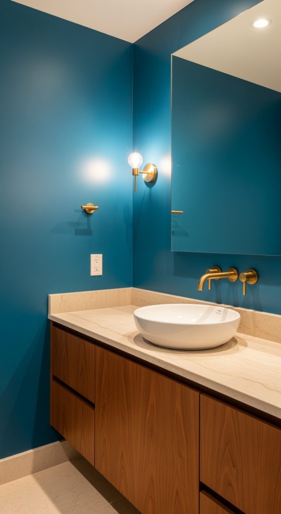 Why Blue and Brown Bathroom Palettes Work Better Than They Should