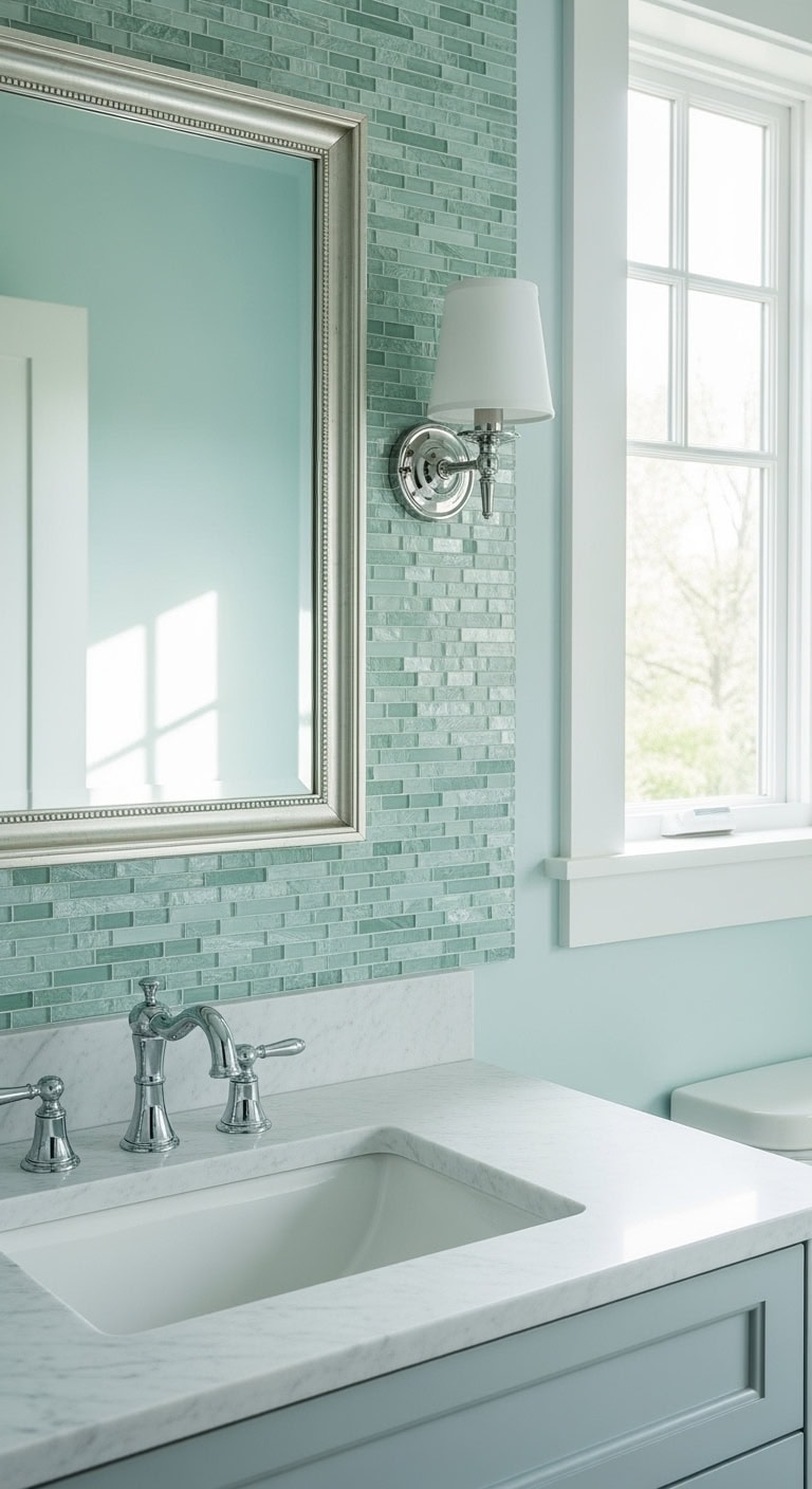 tranquil hue bathroom decor
