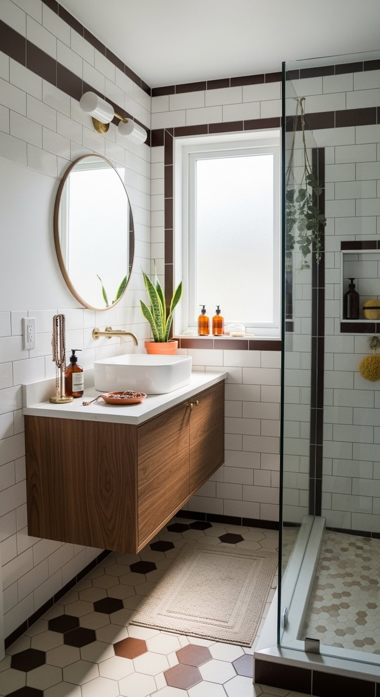 transformative chocolate hued grout design statement