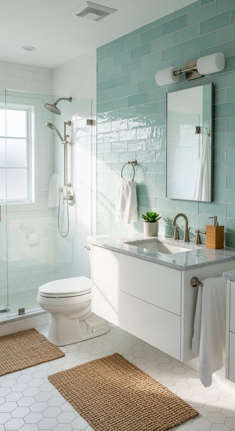 translucent shimmering coastal inspired backsplash