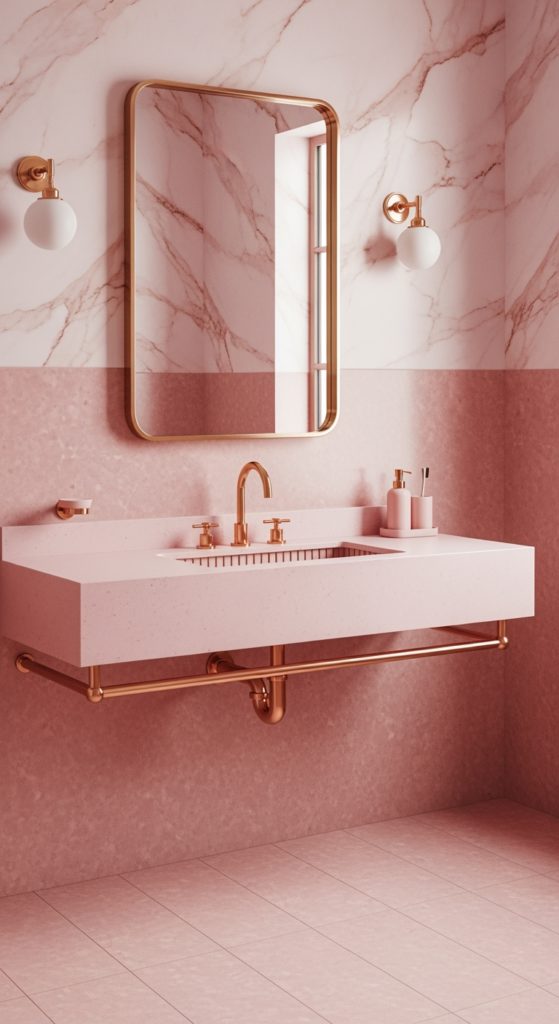 23 Amazing Pink and Gold Bathroom Ideas
