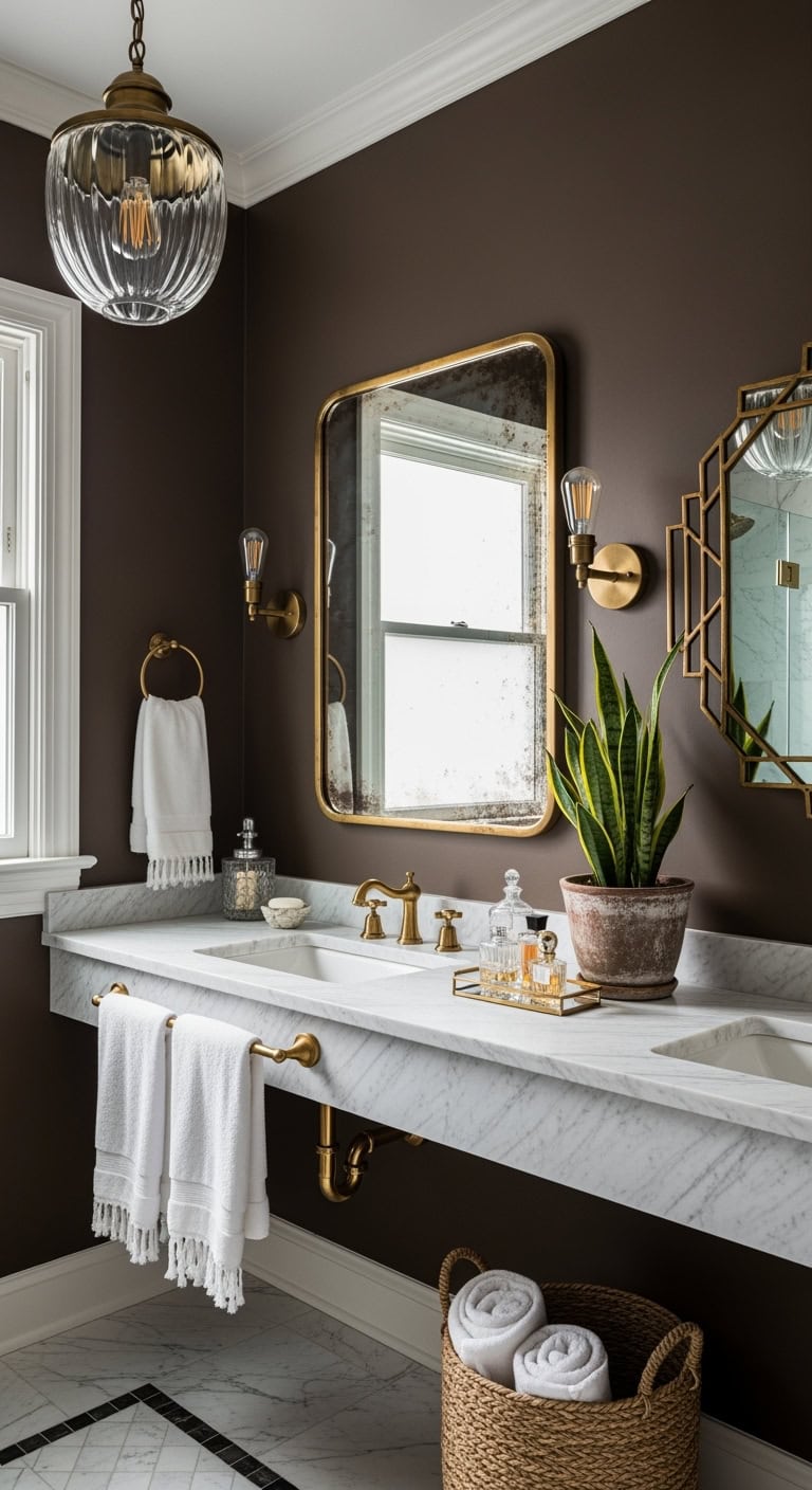 vintage brass mirror statement pieces