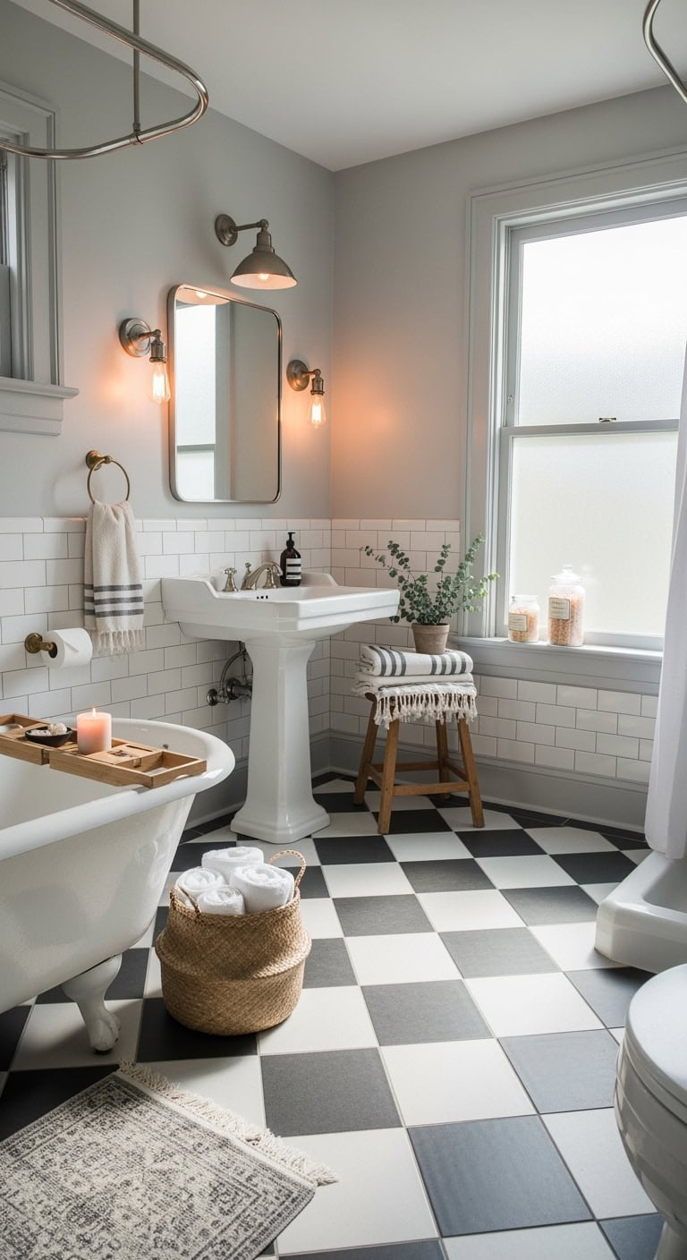 vintage charm in modern bathrooms