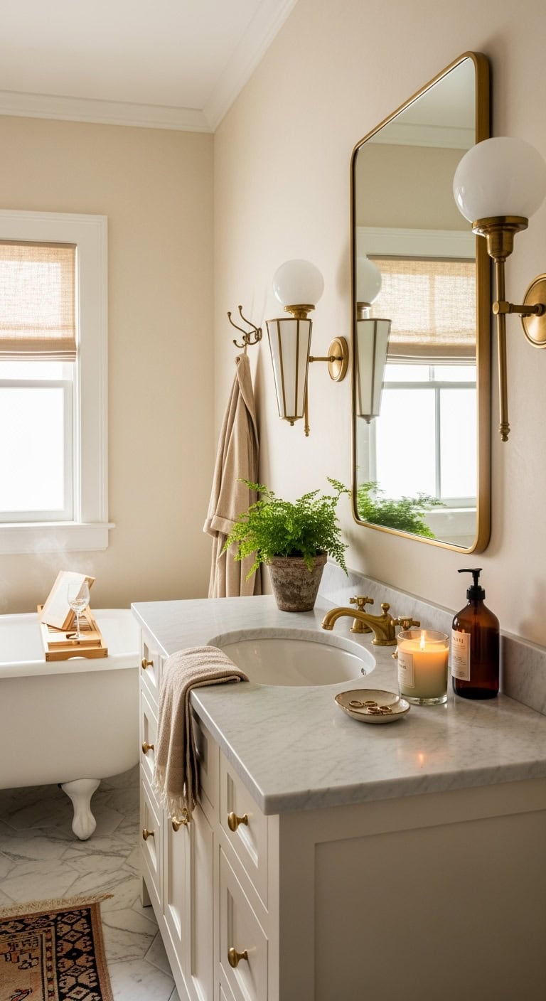 vintage glamorous eclectic bathroom lighting
