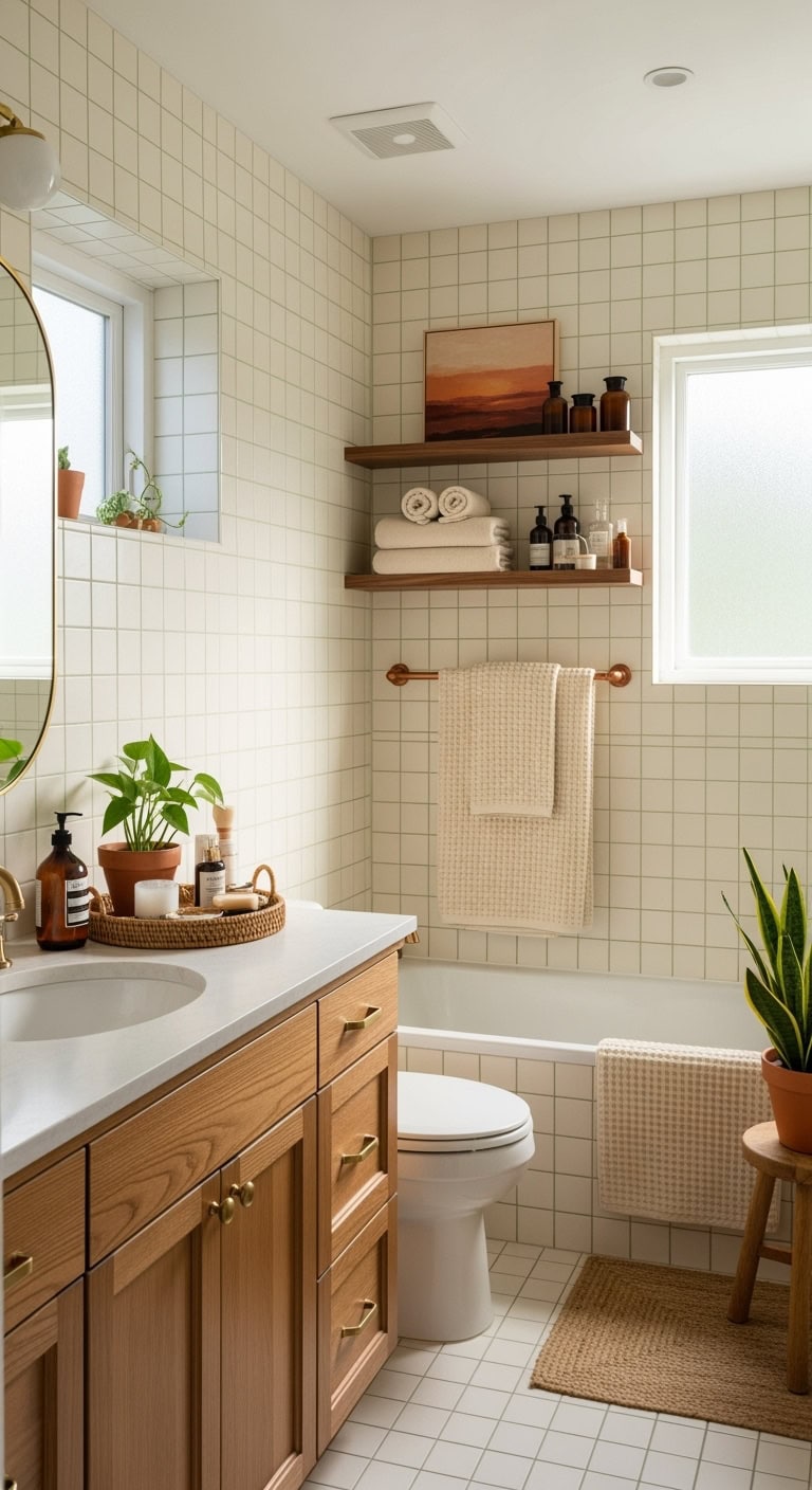 warm contrasts neutralize cool grout