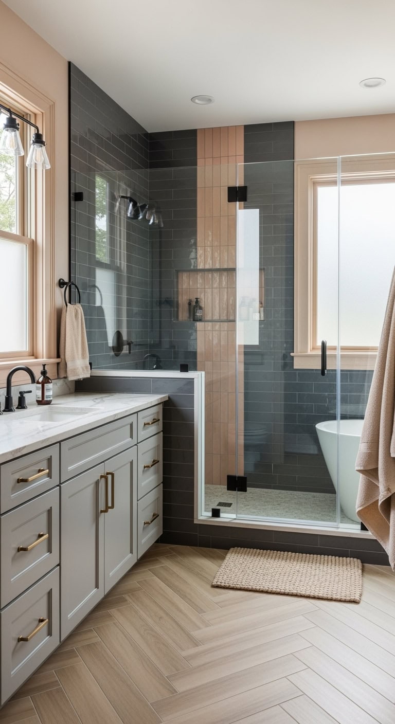 warm cozy spa like bathroom retreat