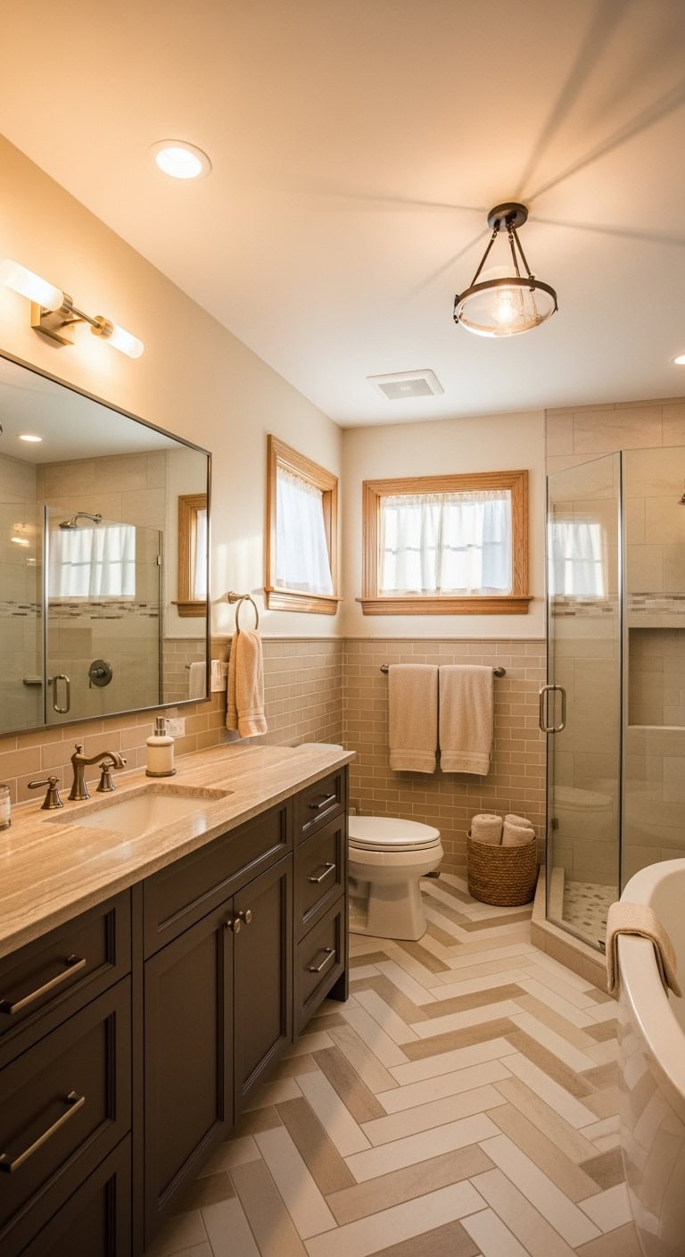 warm cozy versatile strategic tile layout