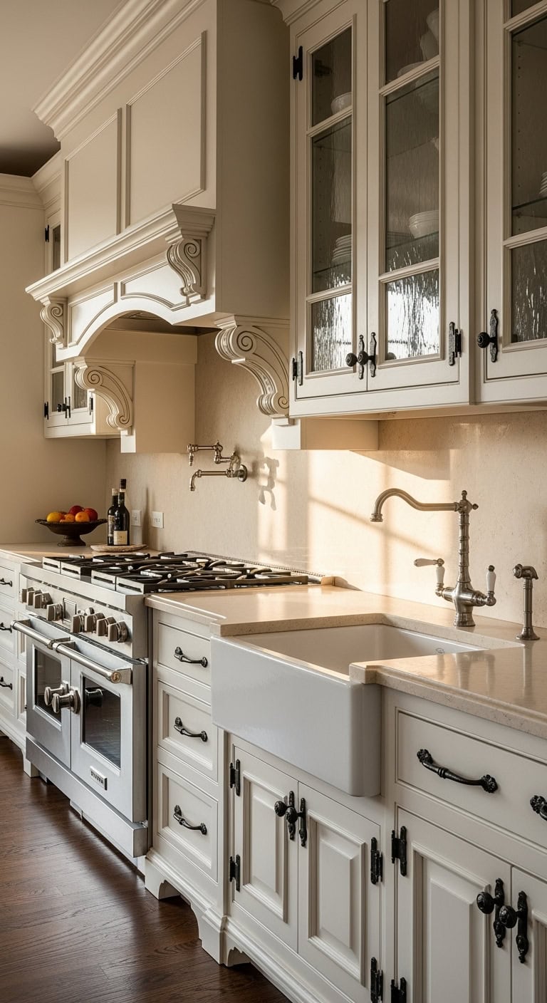antique white kitchen cabinets
