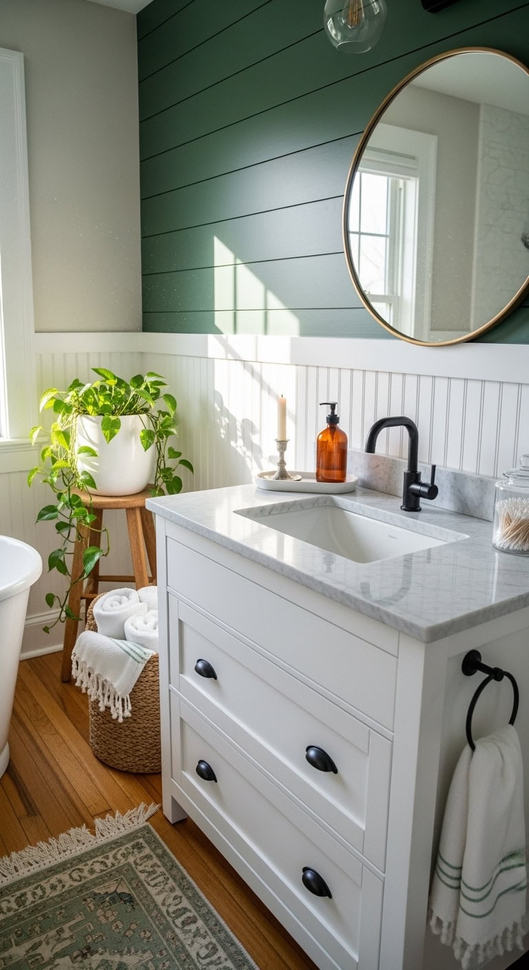 cozy luxurious woodland bathroom sanctuary