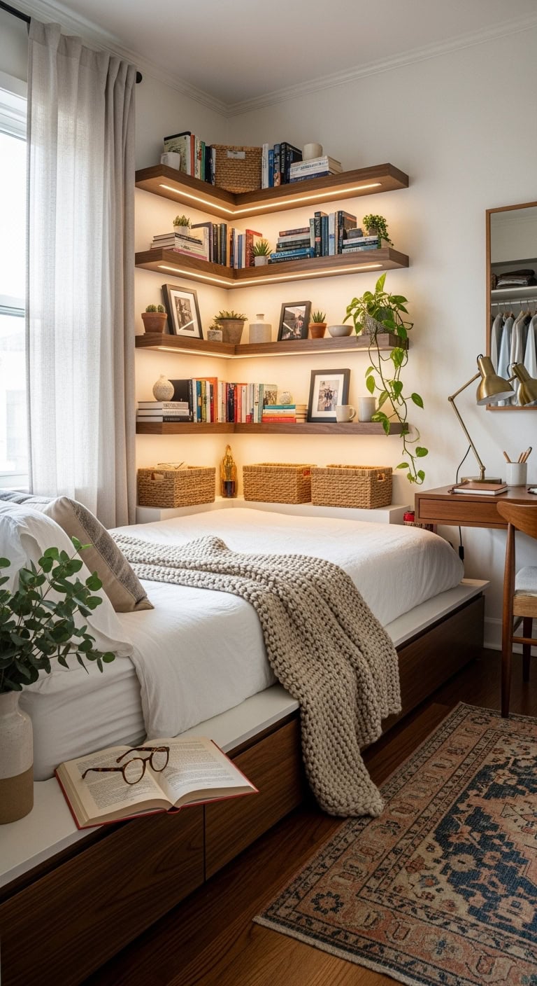 cozy stylish maximized storage headboard system