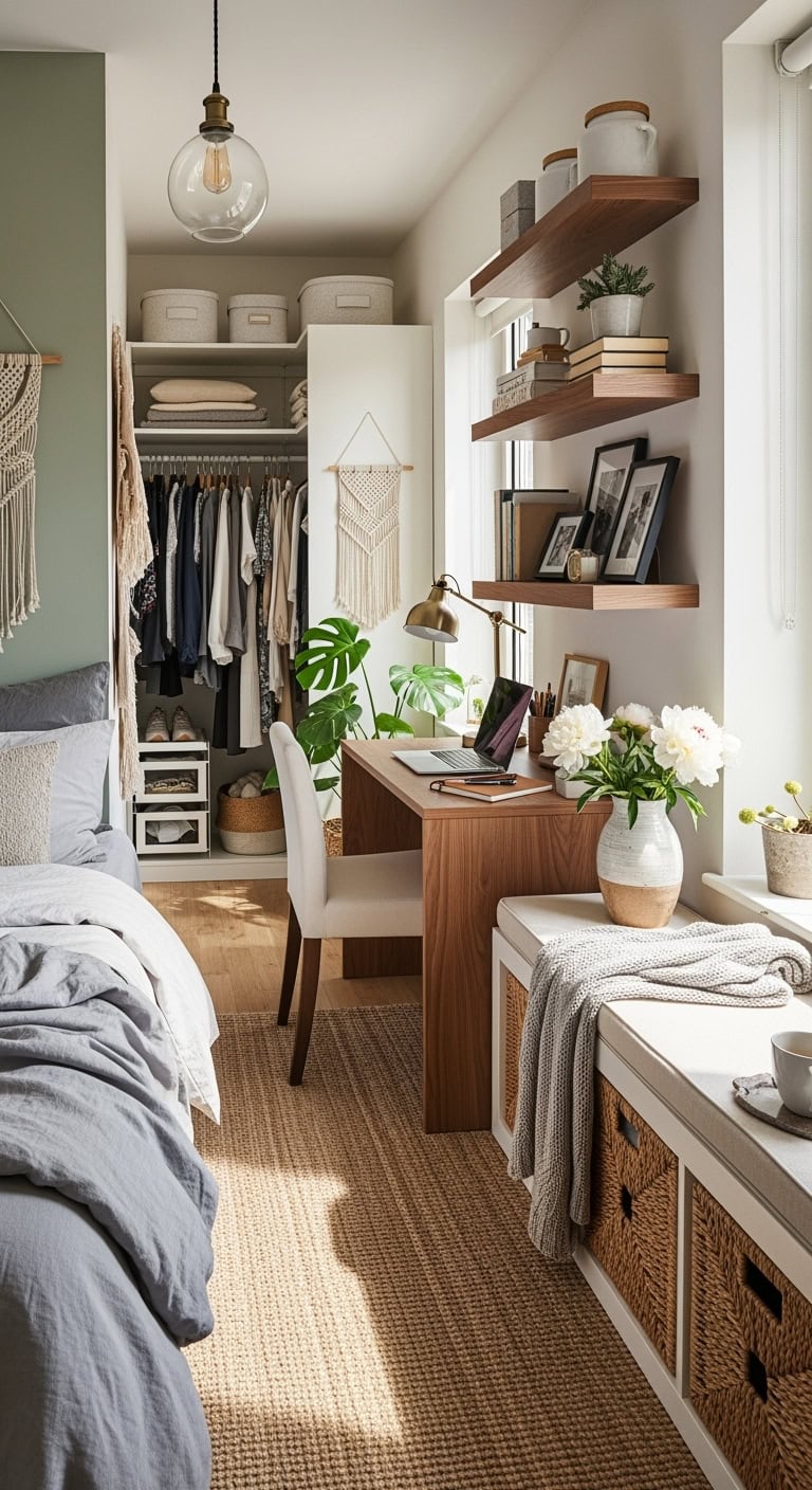 cozy window nook storage solution