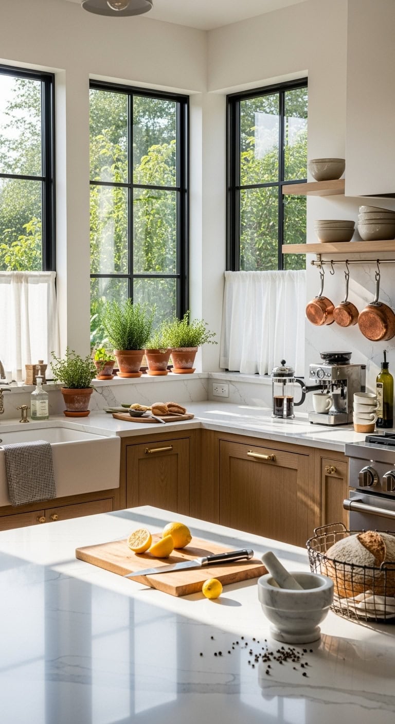 curated natural kitchen window views