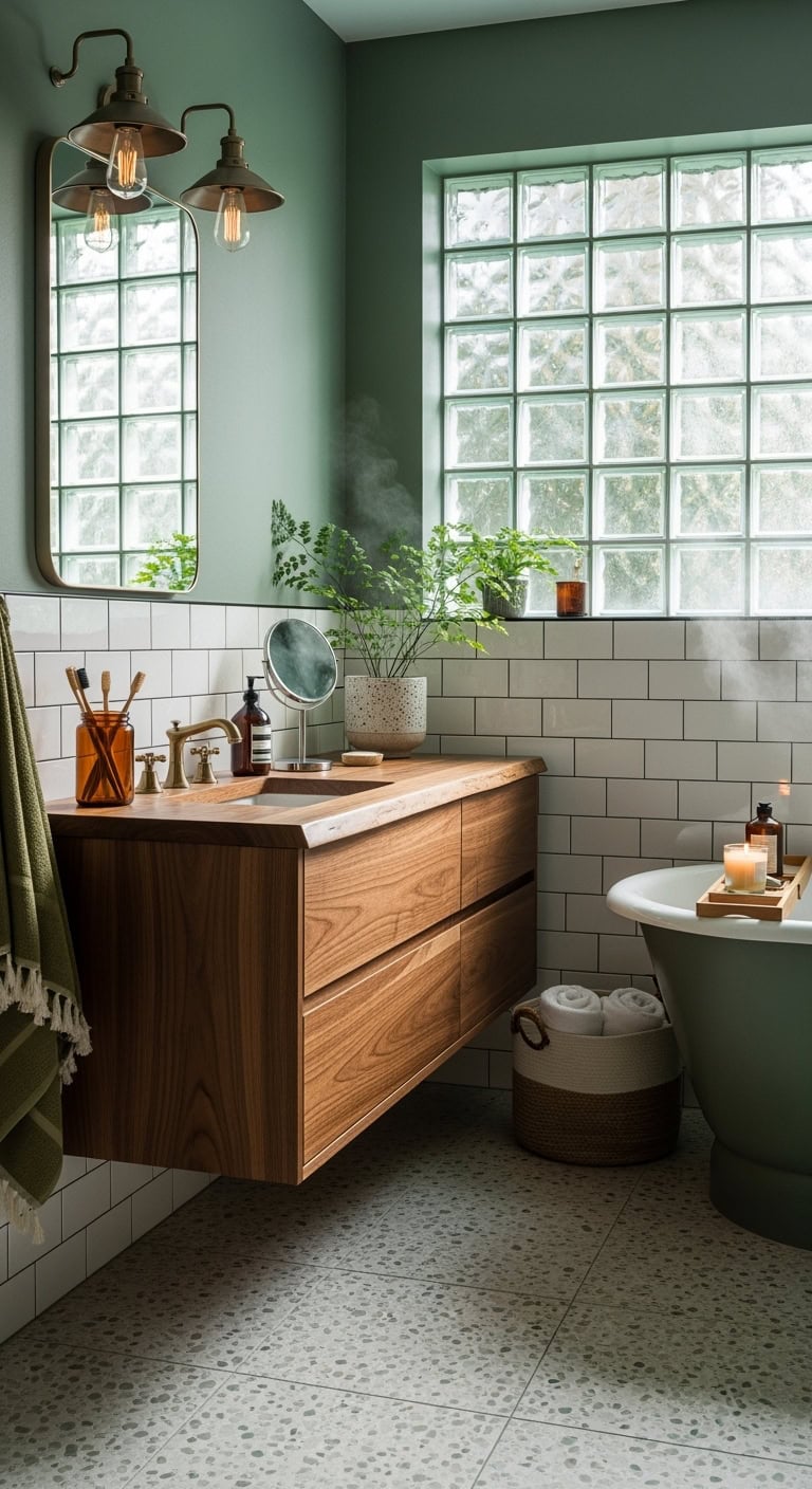 dreamy watery retro bathroom sanctuary