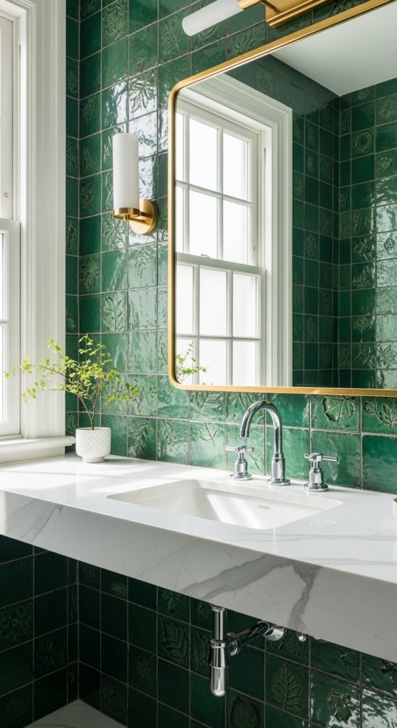 23 Trendy Emerald Green Bathroom Tiles