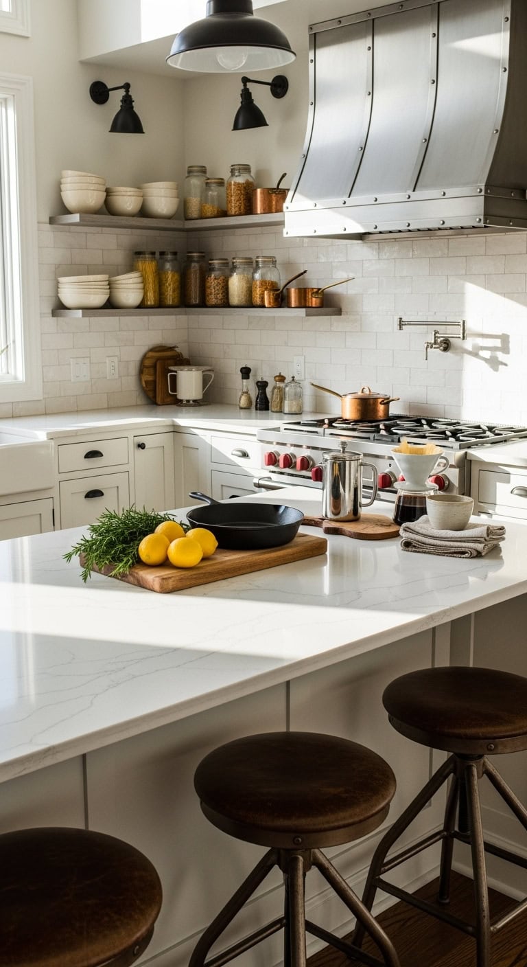 industrial chic kitchen stools