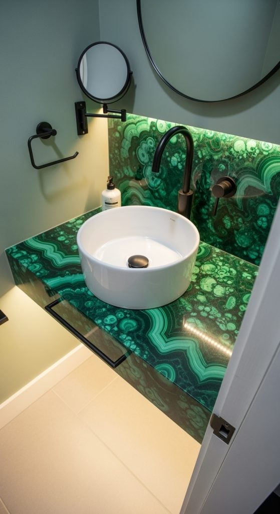 22 Trendy Small Green Bathrooms