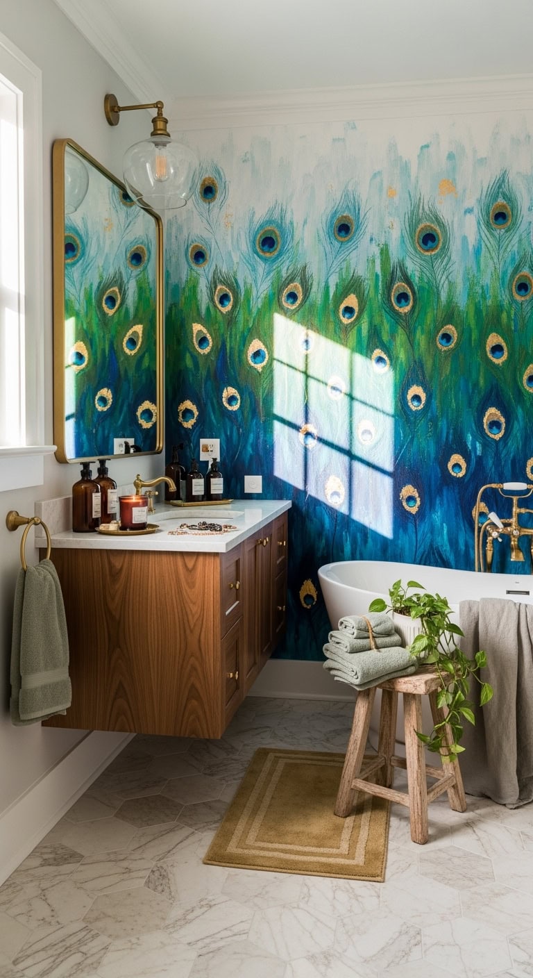 iridescent layered metallic peacock artistry