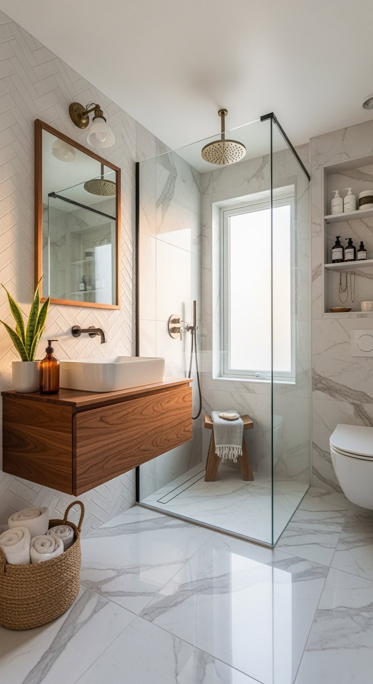 luxurious overhead rain shower experience