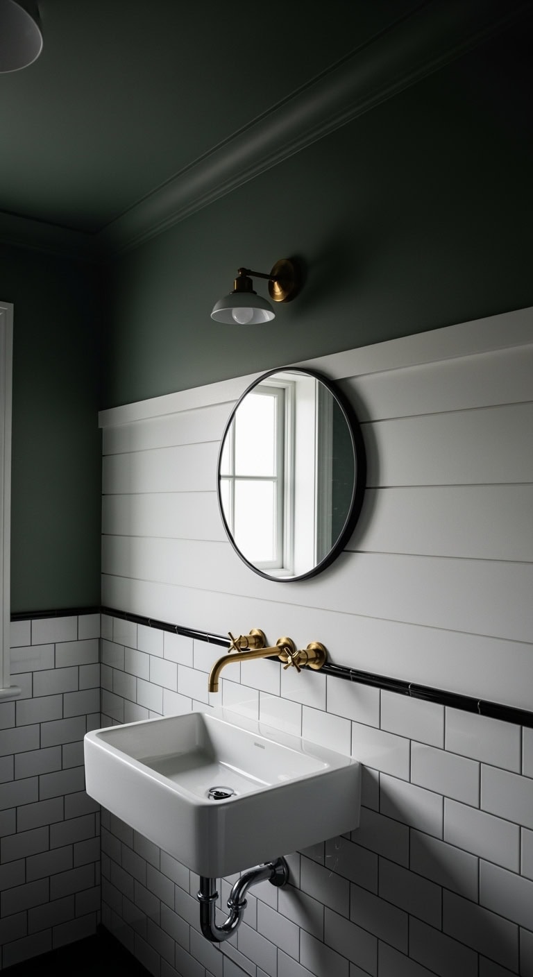moody green bathroom design showcase