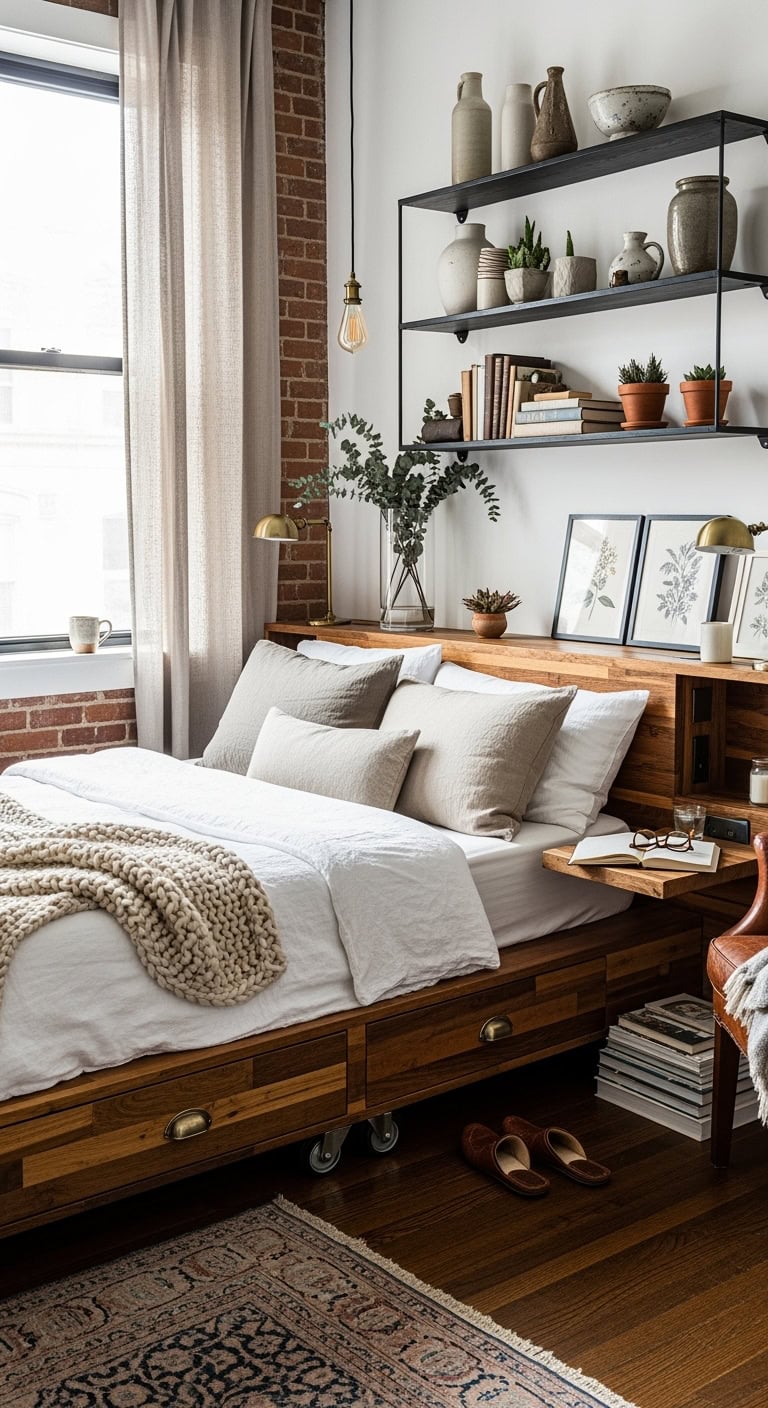 rustic practical textured concealed storage