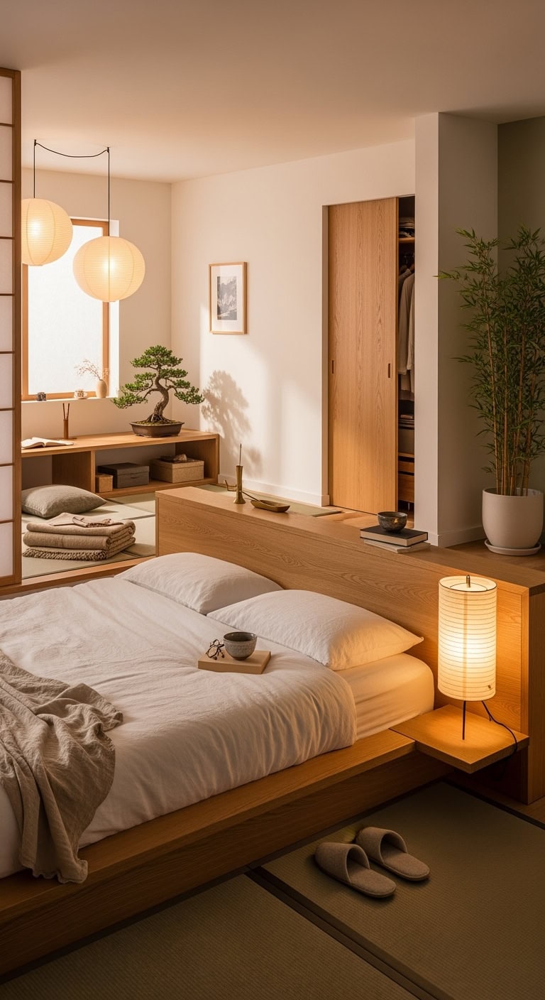 serene minimal zen inspired sleeping sanctuary