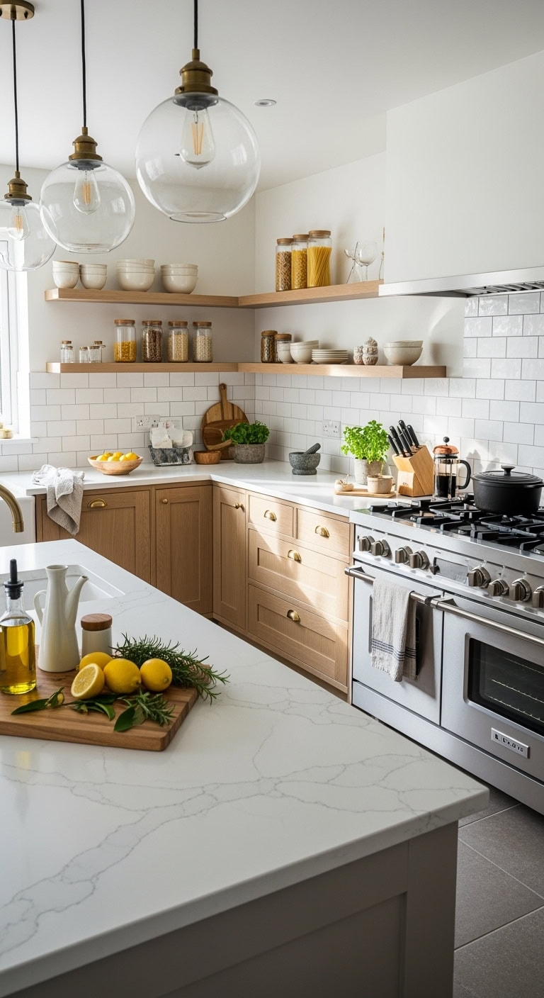 sophisticated gray grout contrasting countertop